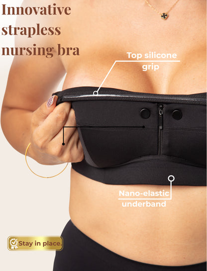 Evamom Premium Strapless Nursing Bra with Removable Straps