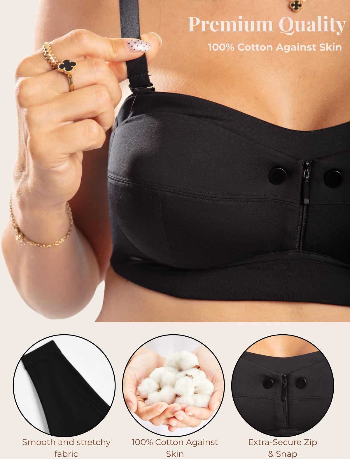 Evamom Premium Strapless Nursing Bra with Removable Straps
