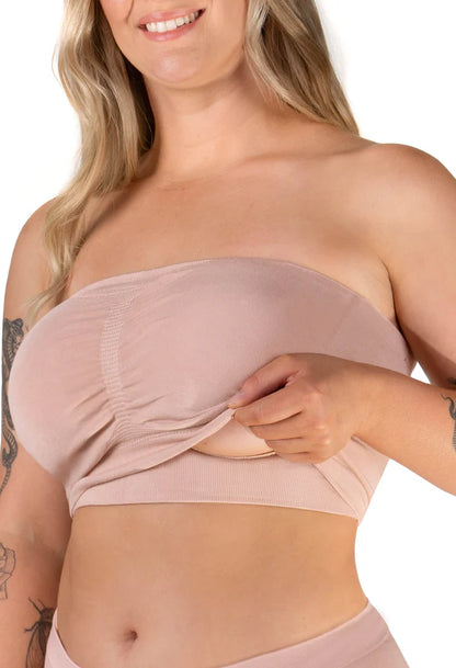 Evamom - Strapless Nursing Bra – Invisible Bandeau Breastfeeding Bra for Hands-Free & Discreet Access