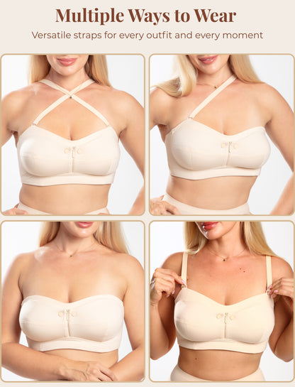 Evamom Premium Strapless Nursing Bra with Removable Straps