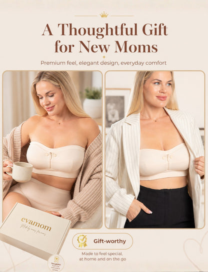 Evamom Premium Strapless Nursing Bra with Removable Straps