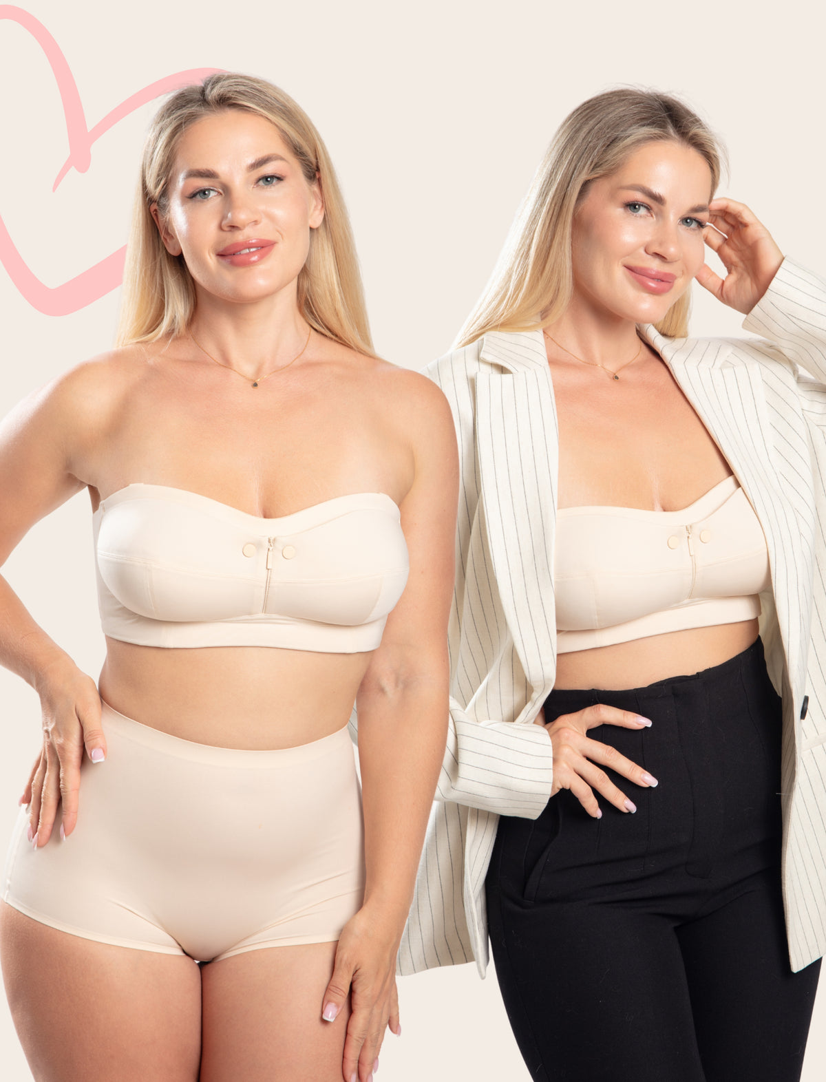 Evamom Premium Strapless Nursing Bra with Removable Straps